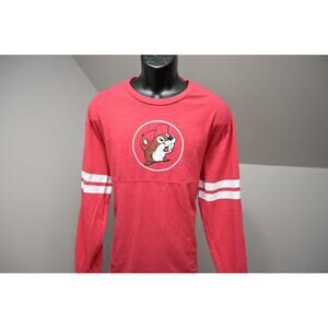 Bucee's Jersey Tee Shirt Washed Red Long Sleeve Graphic Mens Womens Sz 2XL